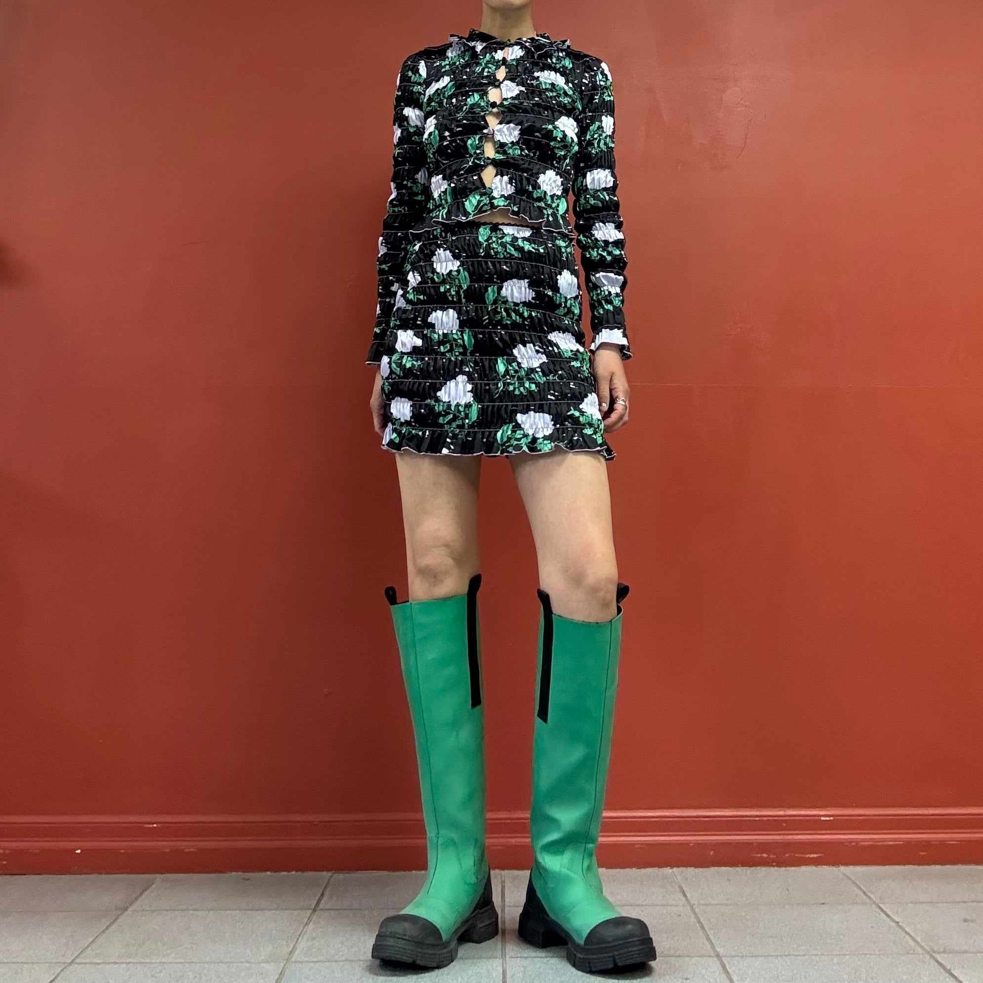 Amy Crookes mini skirt