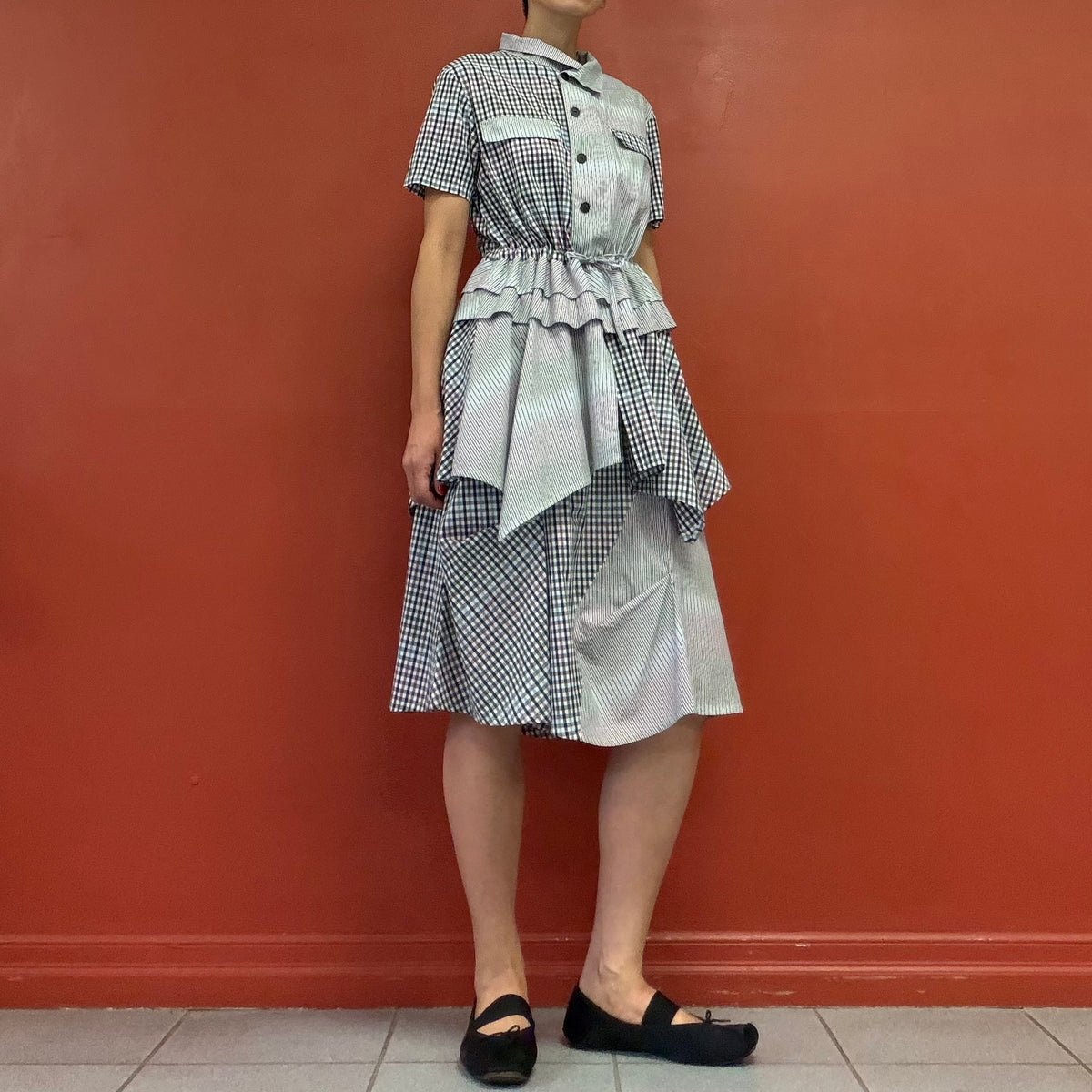 Peplum check shirts