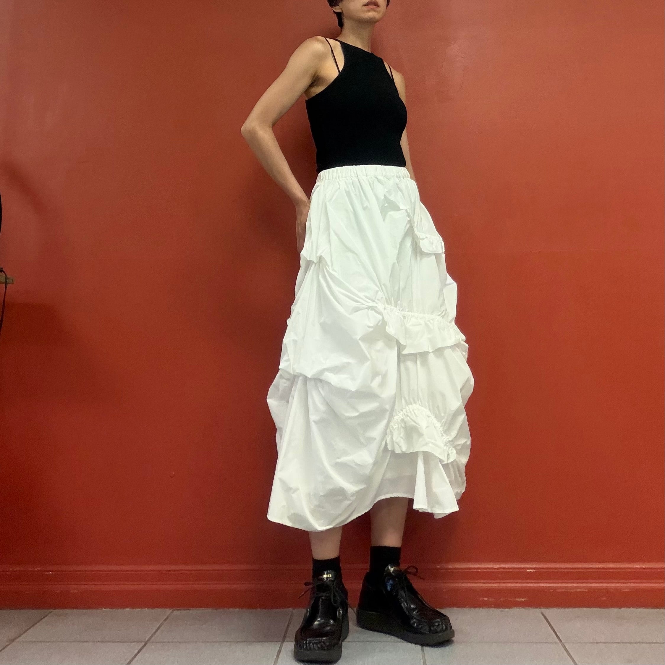 Kazuko Kitamura gathered taffeta skirt