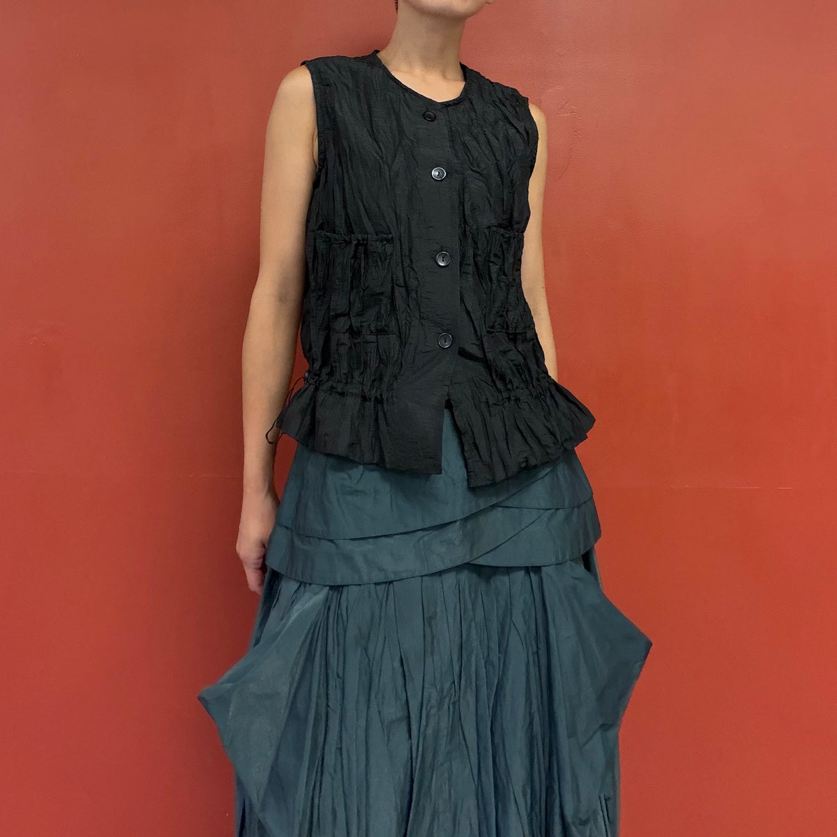 Pleated vest