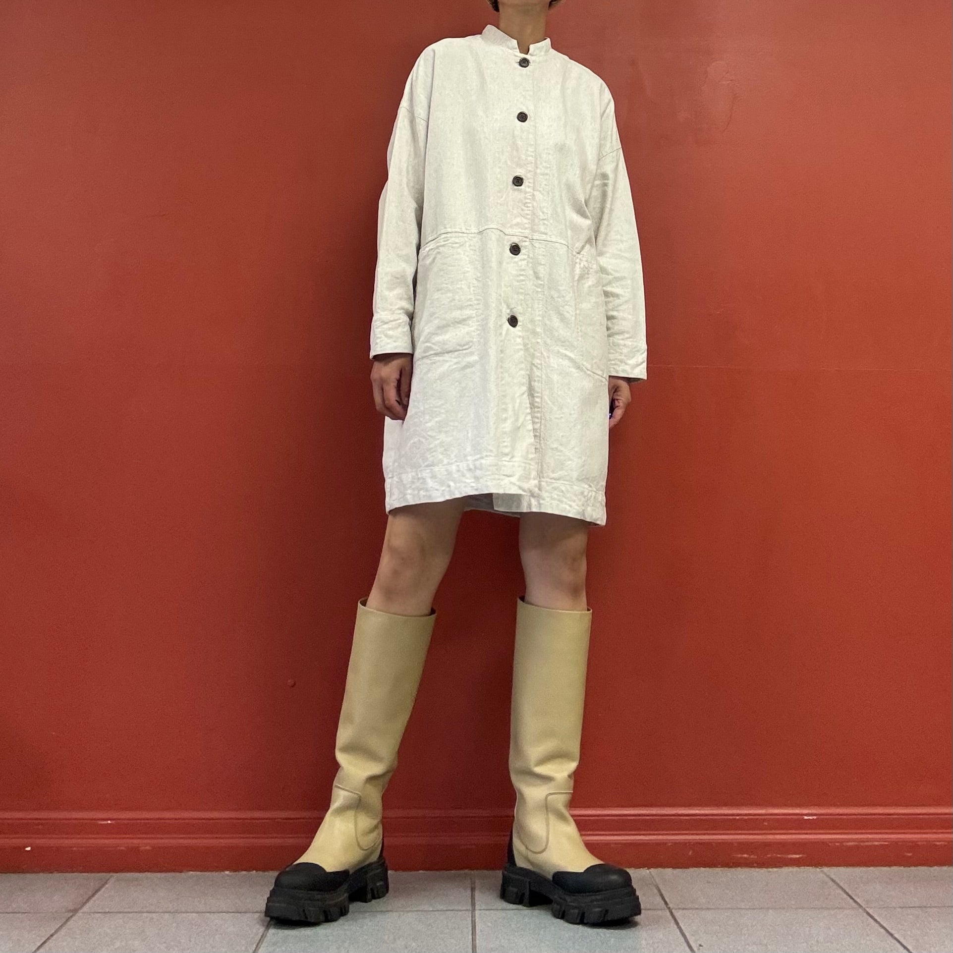 Linen blend overshirts with four-pockets