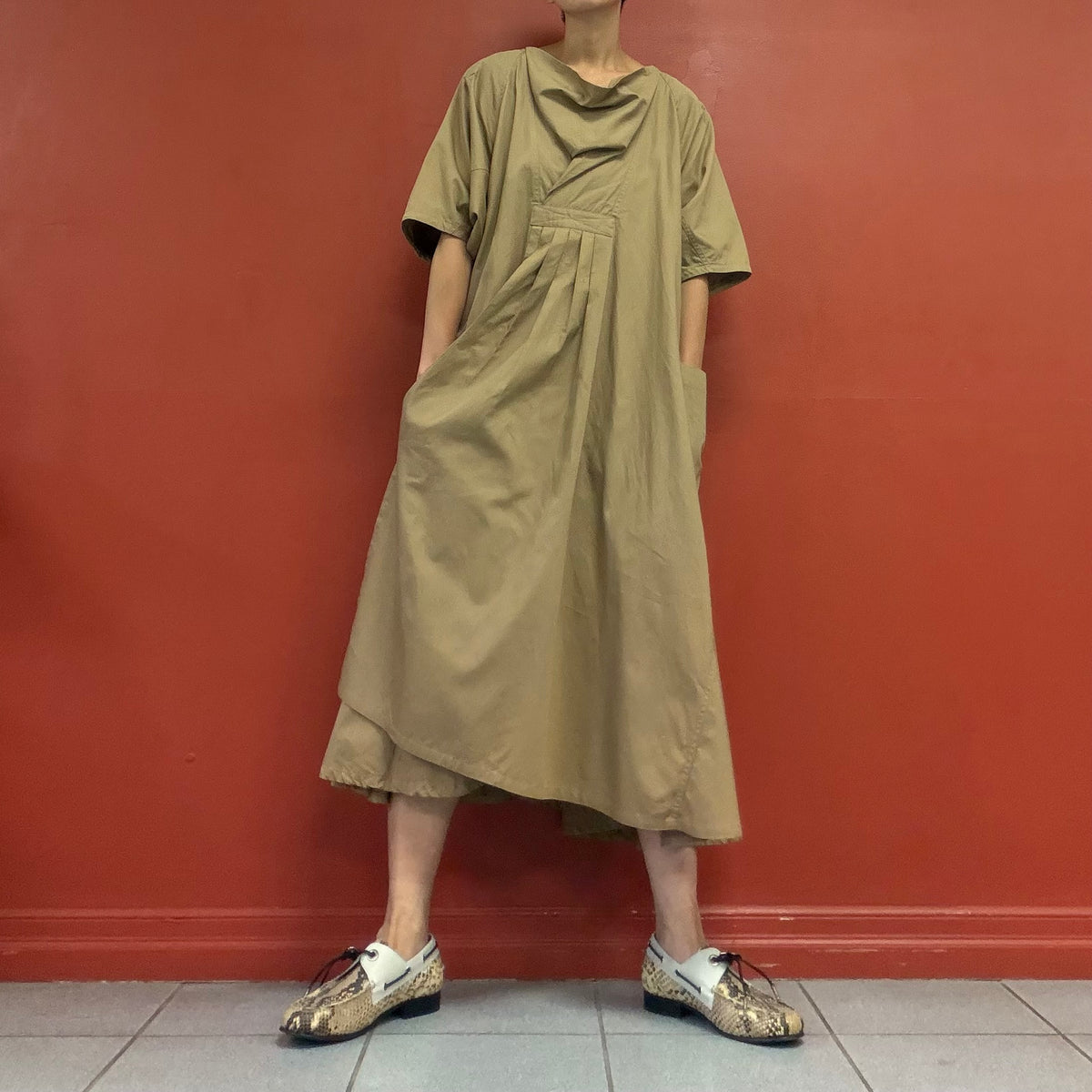 TAKEZO oversized dress with power shoulders