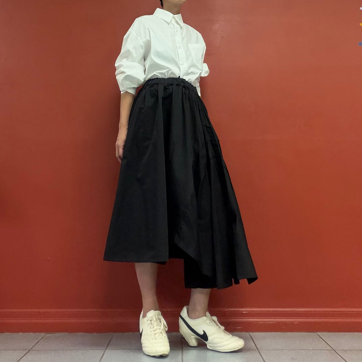 FRABOIS heavy cotton asymmetrical skirt
