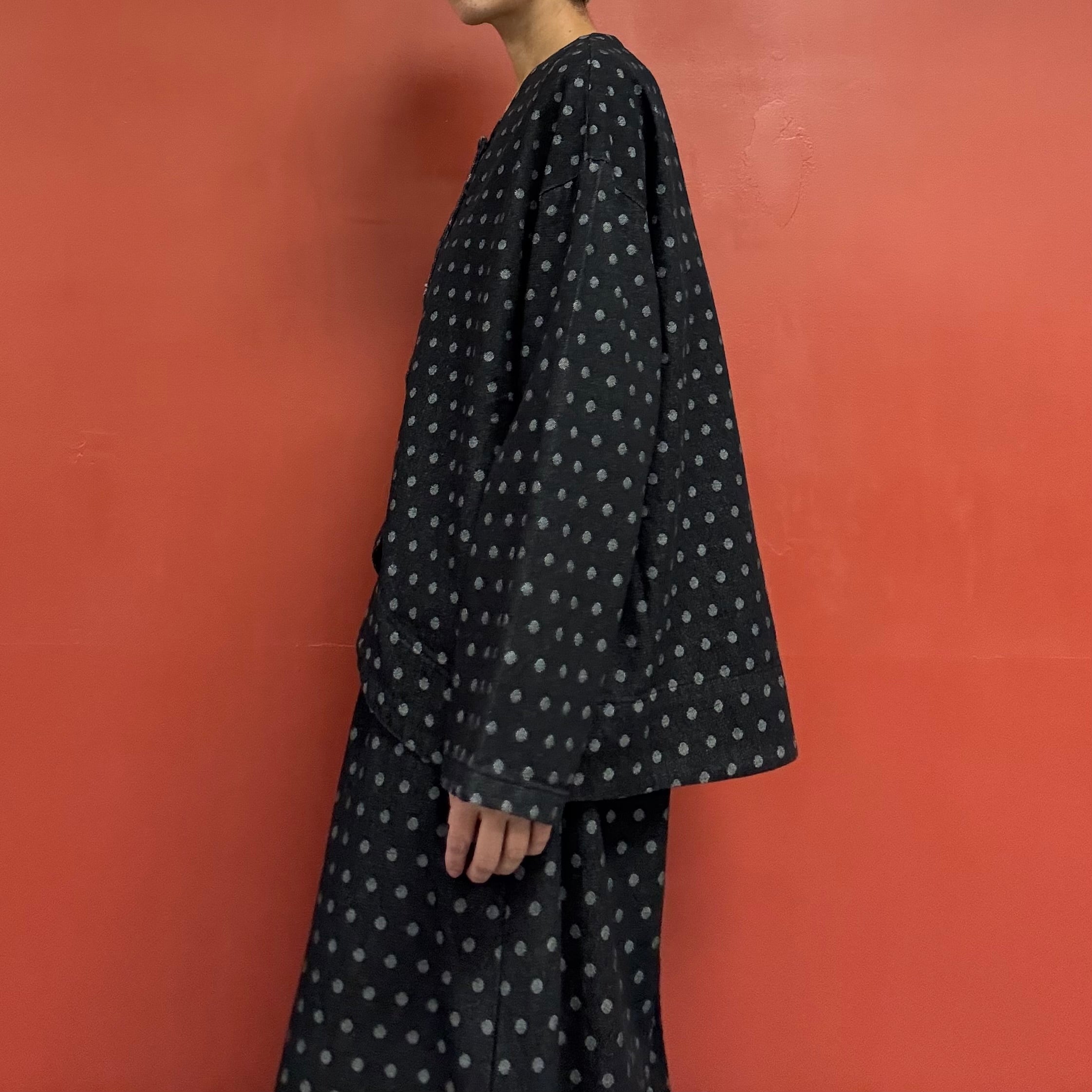 Polka-Dot Black Denim Jacket