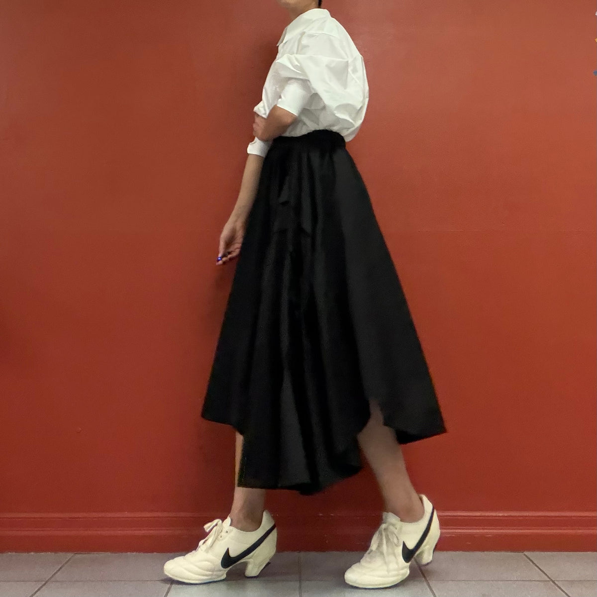 FRABOIS heavy cotton asymmetrical skirt