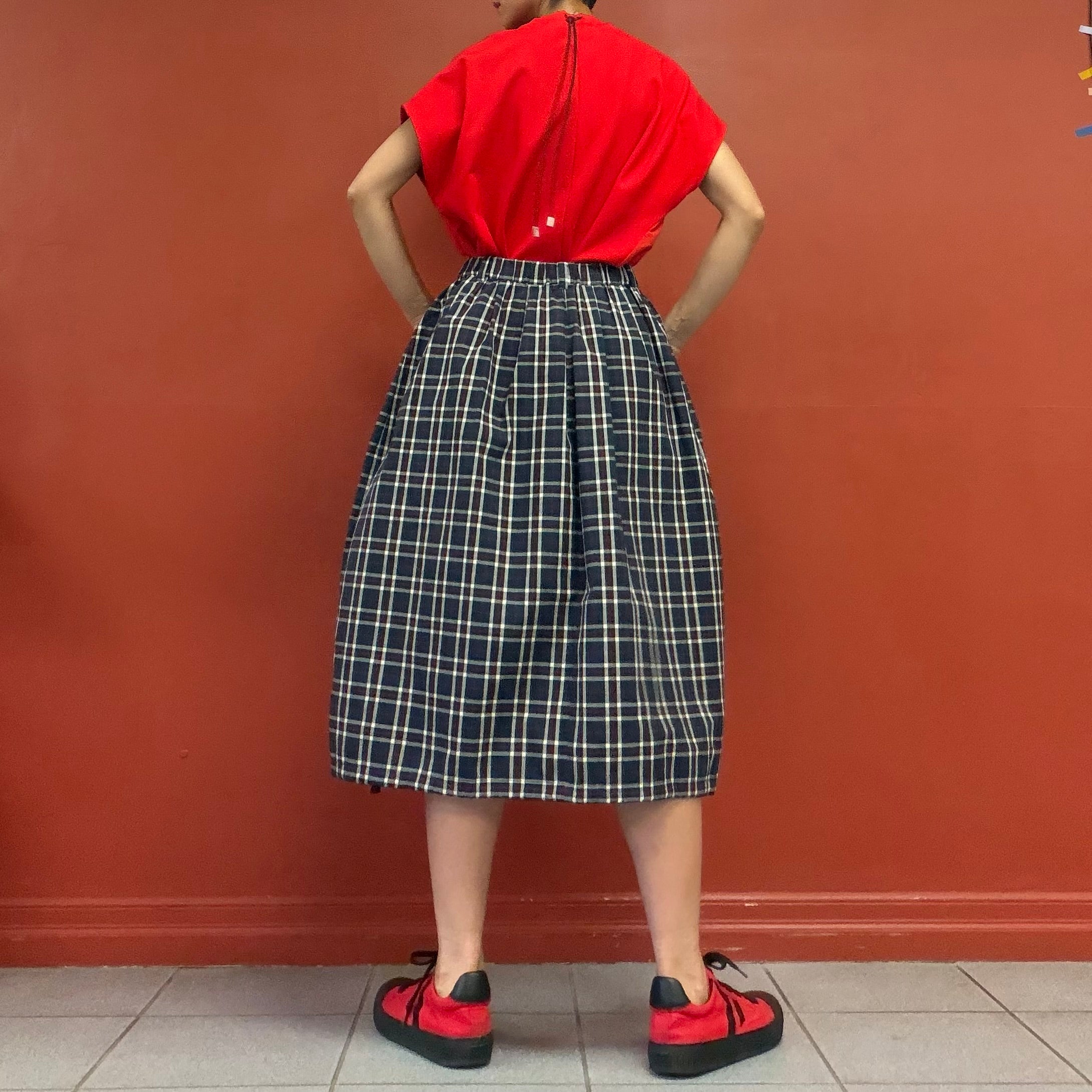 Made in Japan parachute plaid skirt