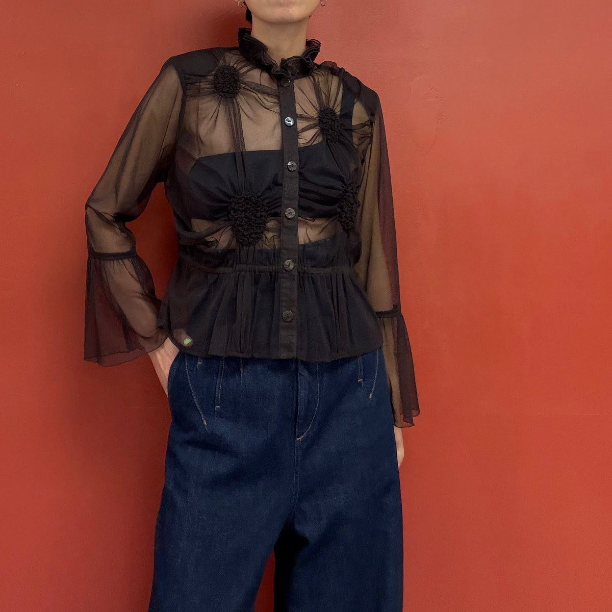 Mesh shibori shirt