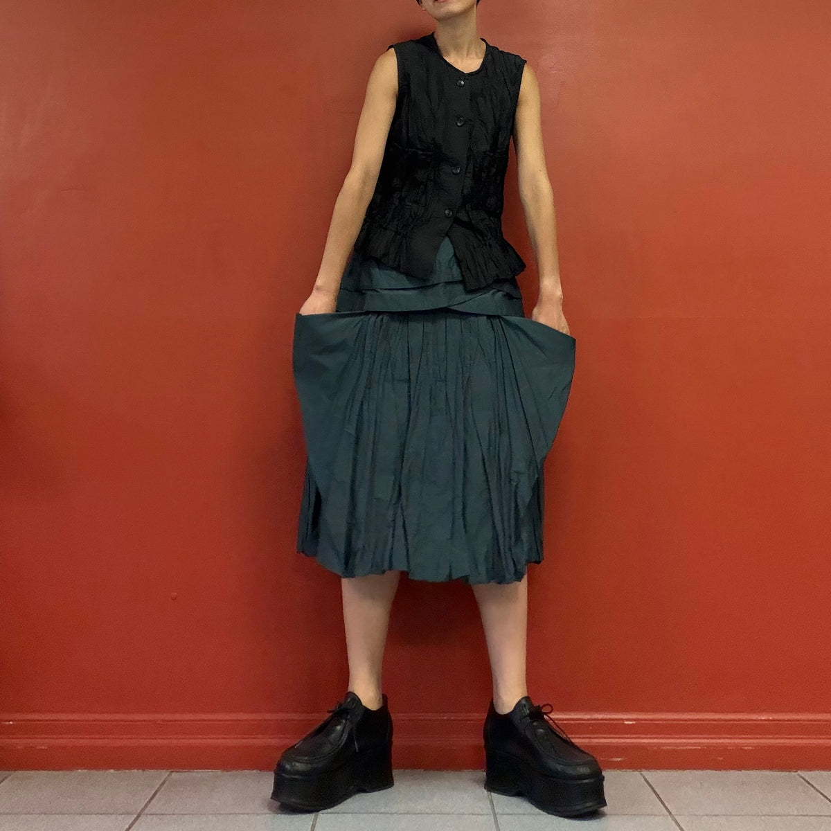 Pleated vest