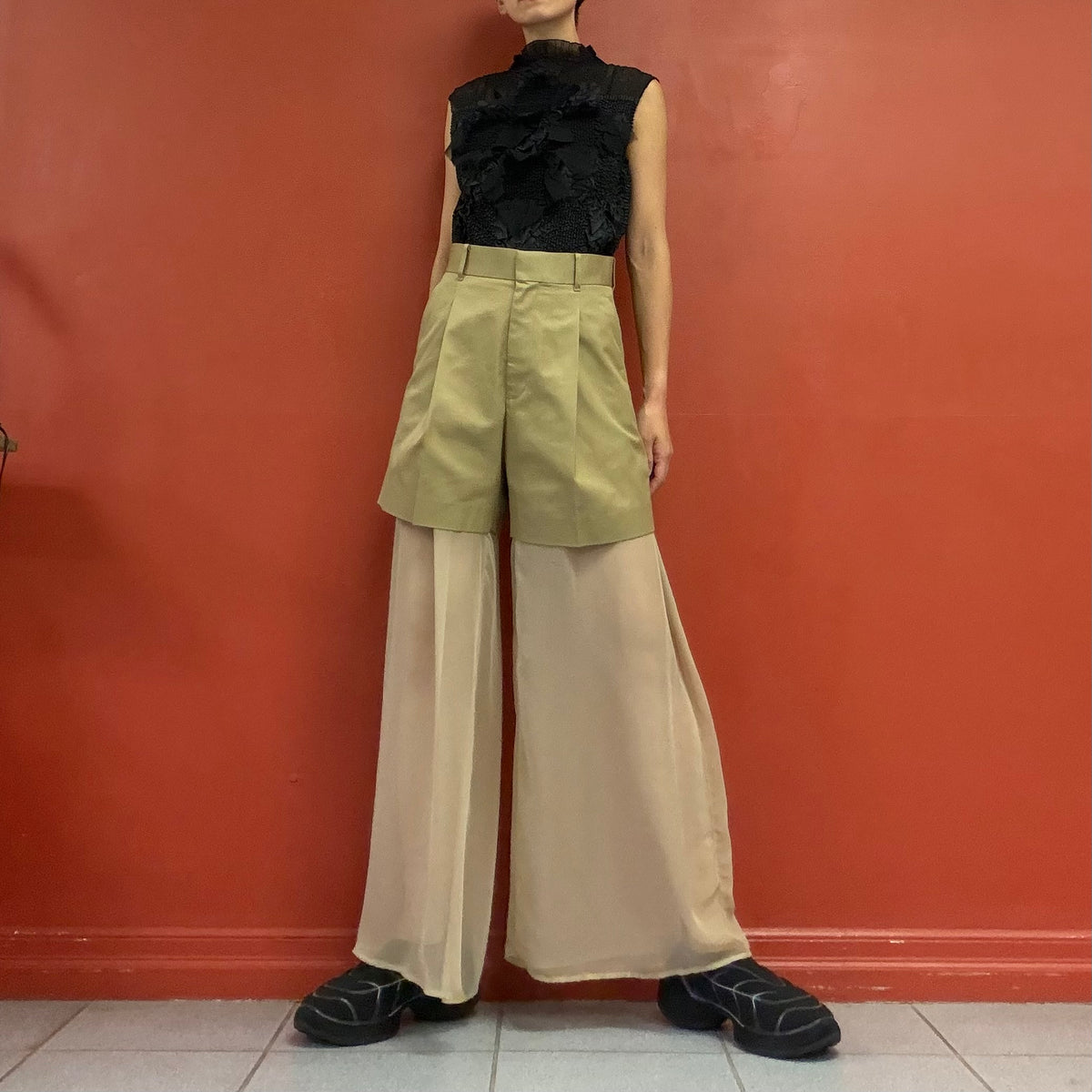 HYKE double layer wide trousers