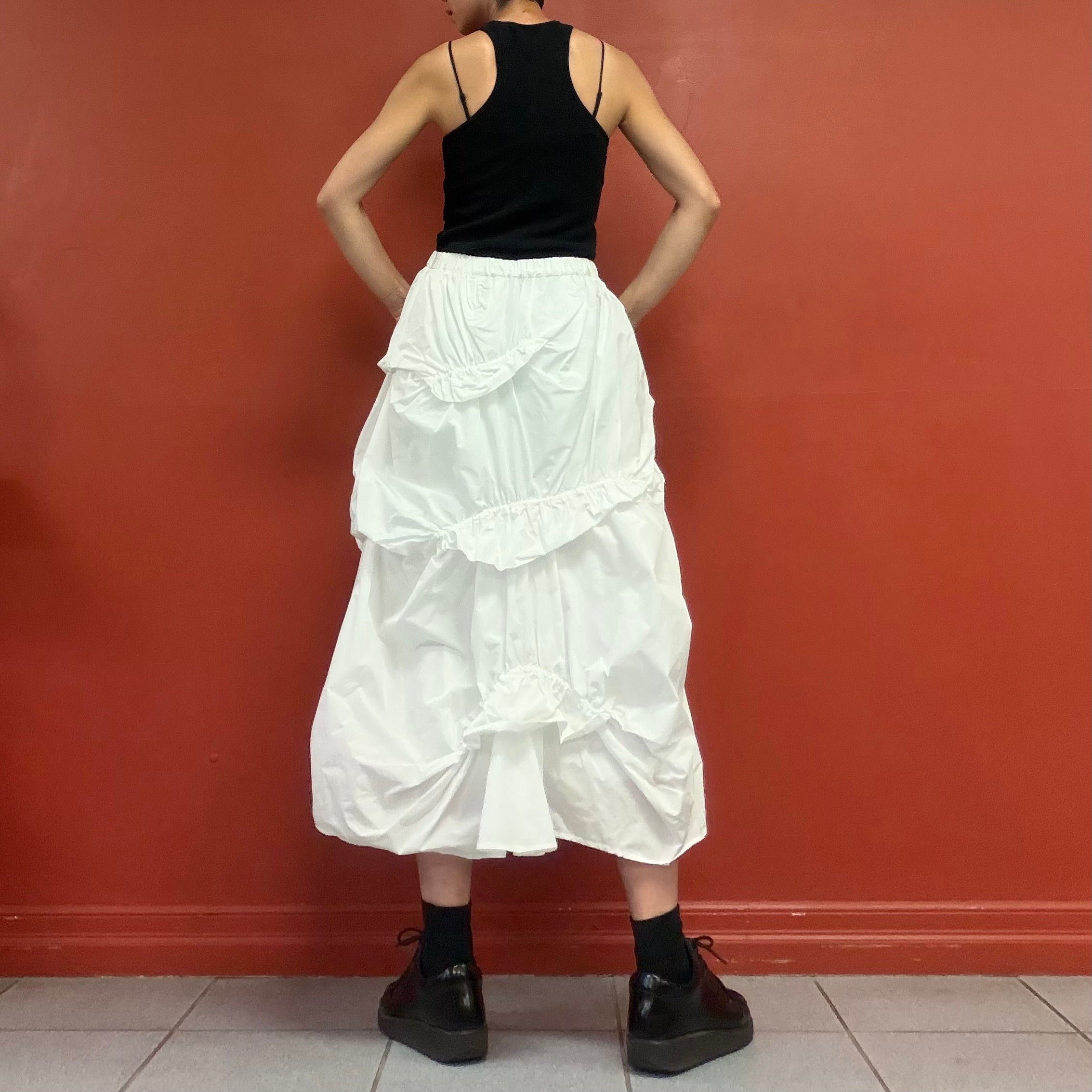 Kazuko Kitamura gathered taffeta skirt