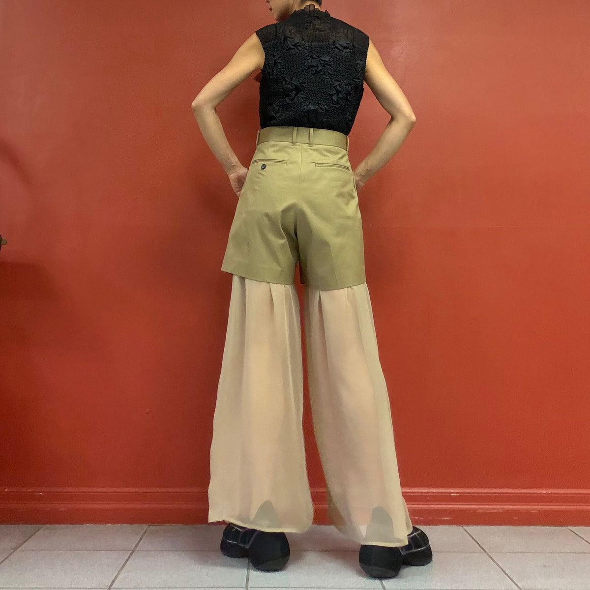 HYKE double layer wide trousers