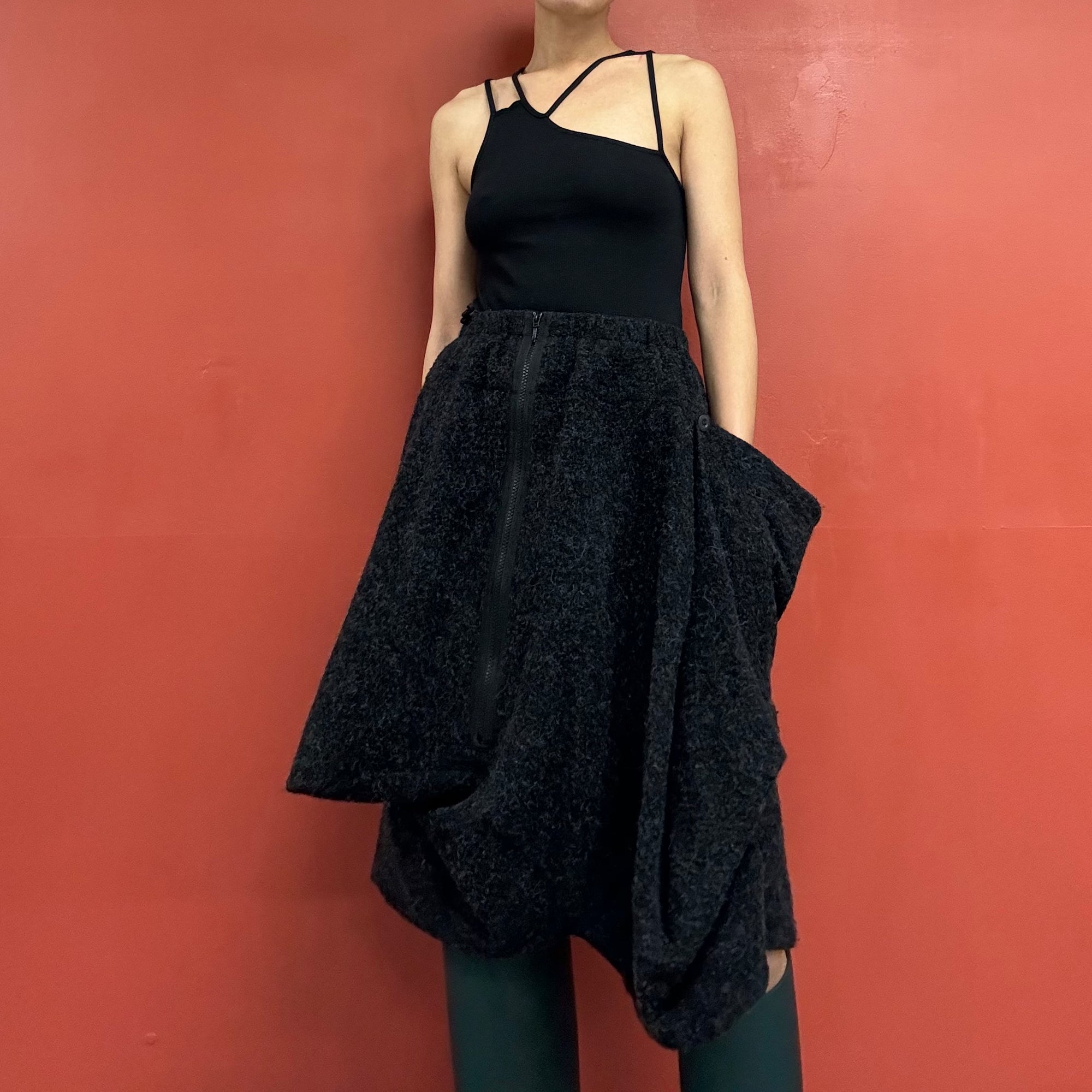Wool mixed medi skirt